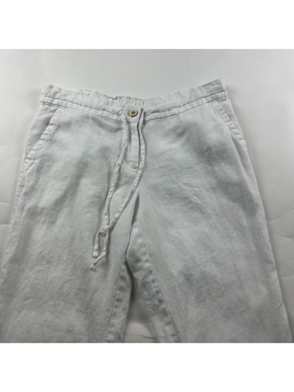 Tommy Bahama White Linen Ankle Pant S - Picture 2 of 5
